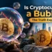 Cryptocurrency a Bubble? Bitcoin inside a bubble with crypto market charts